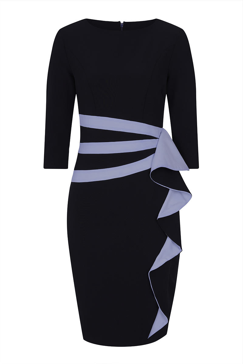 Contrast Side Frill Dress