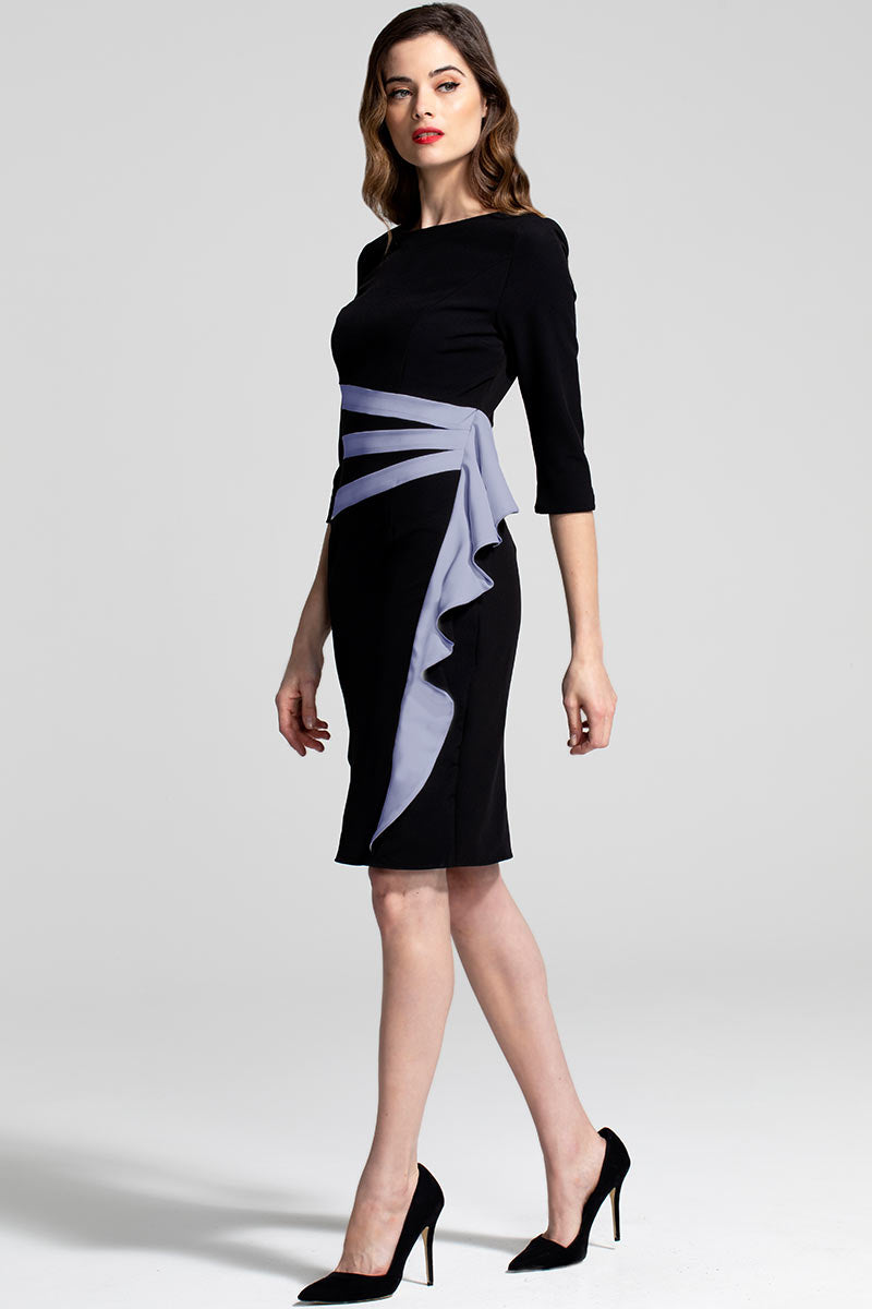 Contrast Side Frill Dress