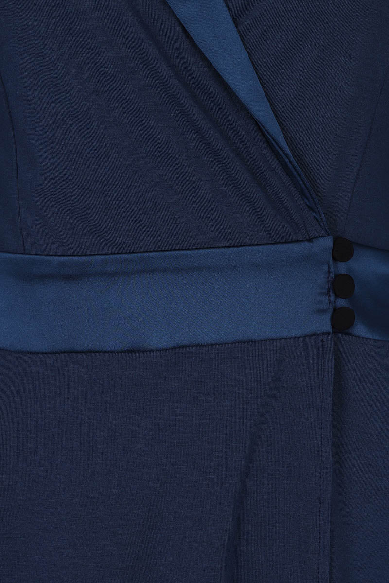 Fit & Flare Wrap Dress with Silky Trim