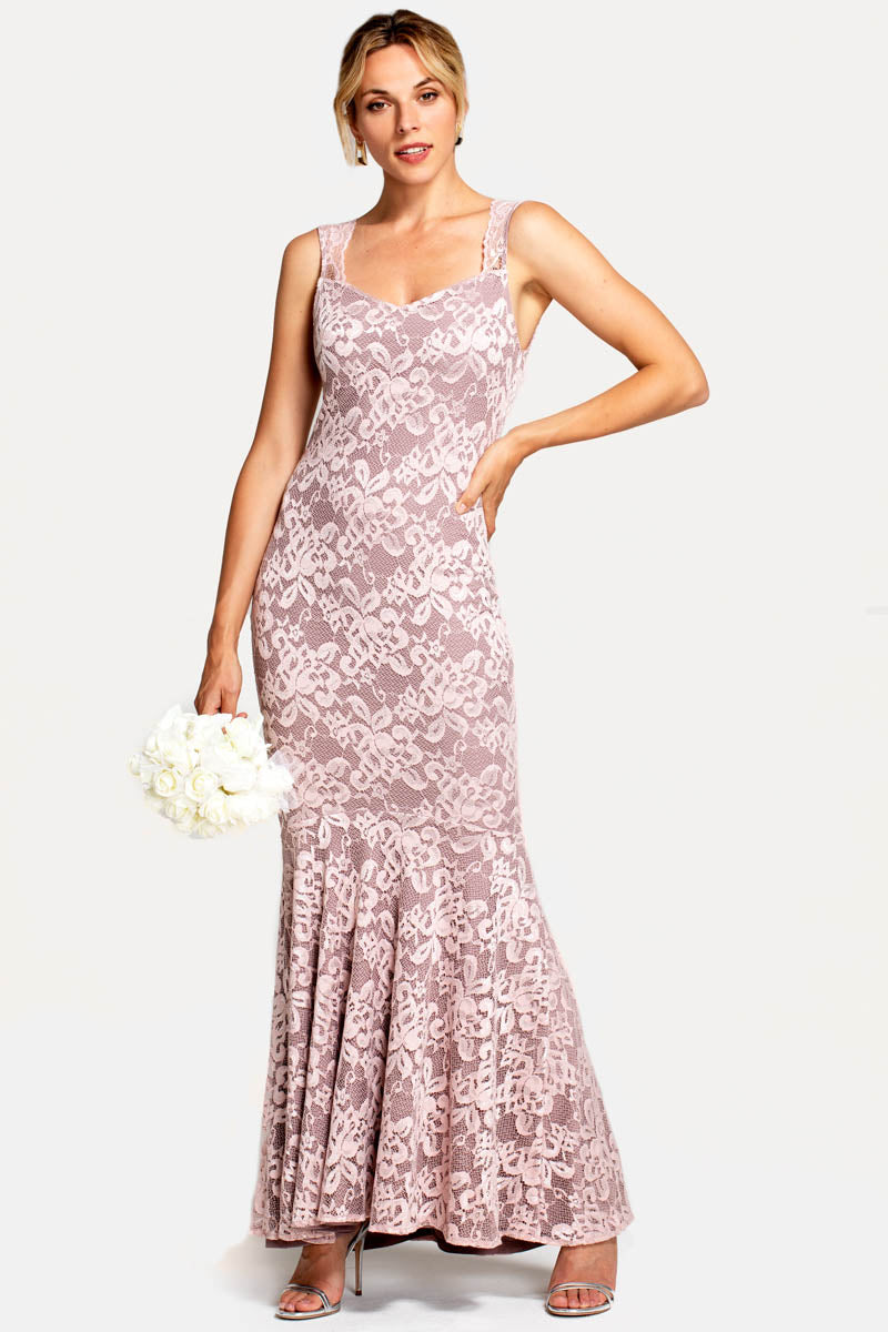 Sweetheart Neckline Lace Maxi Dress