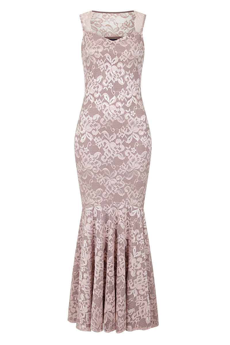 Sweetheart Neckline Lace Maxi Dress