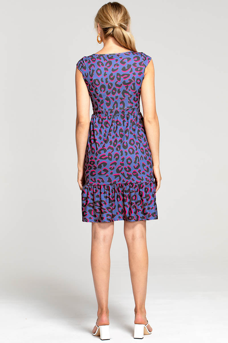 Empire Line Knee Length Dress with capped sleeves