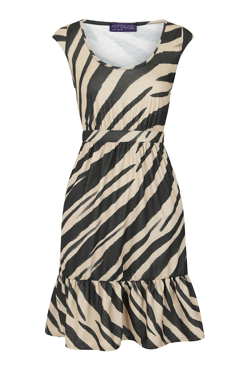 Empire Line Knee Length Dress with capped sleeves
