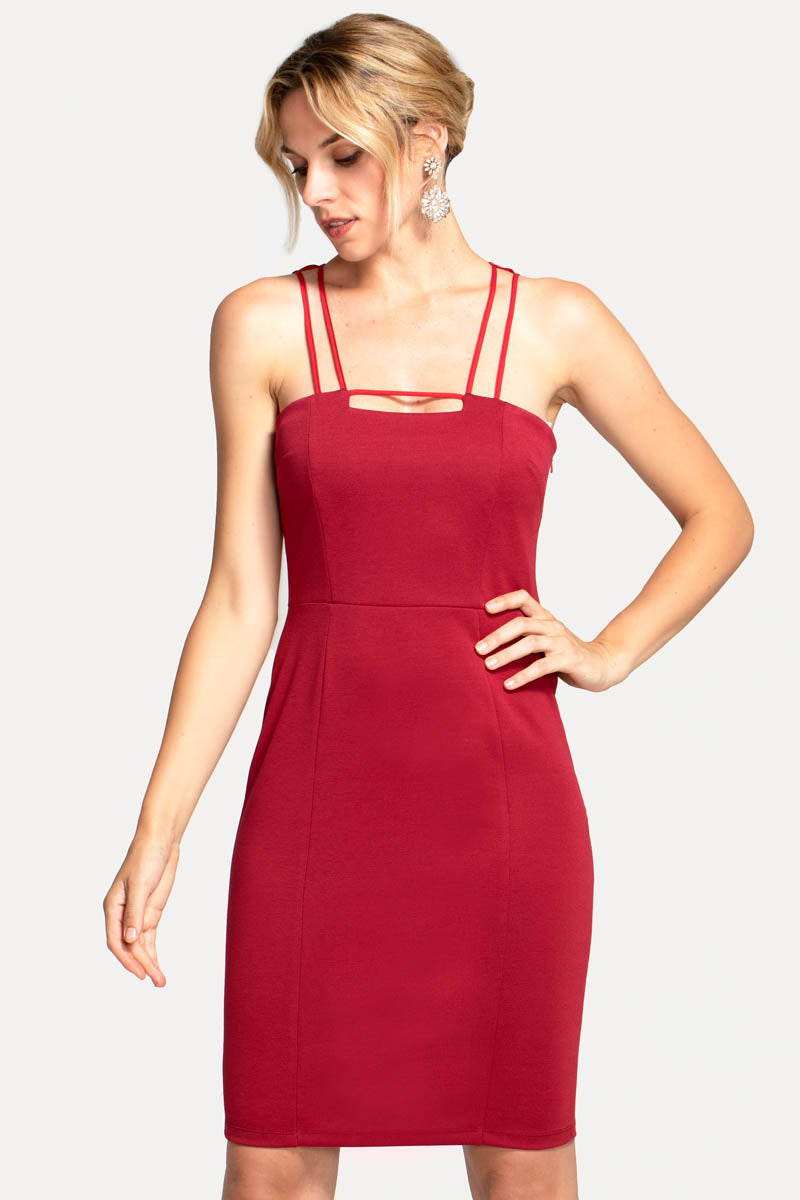 Spaghetti Strap Ponte Dress