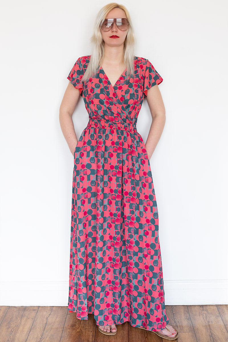 Chiffon Wrap Top Maxi Dress
