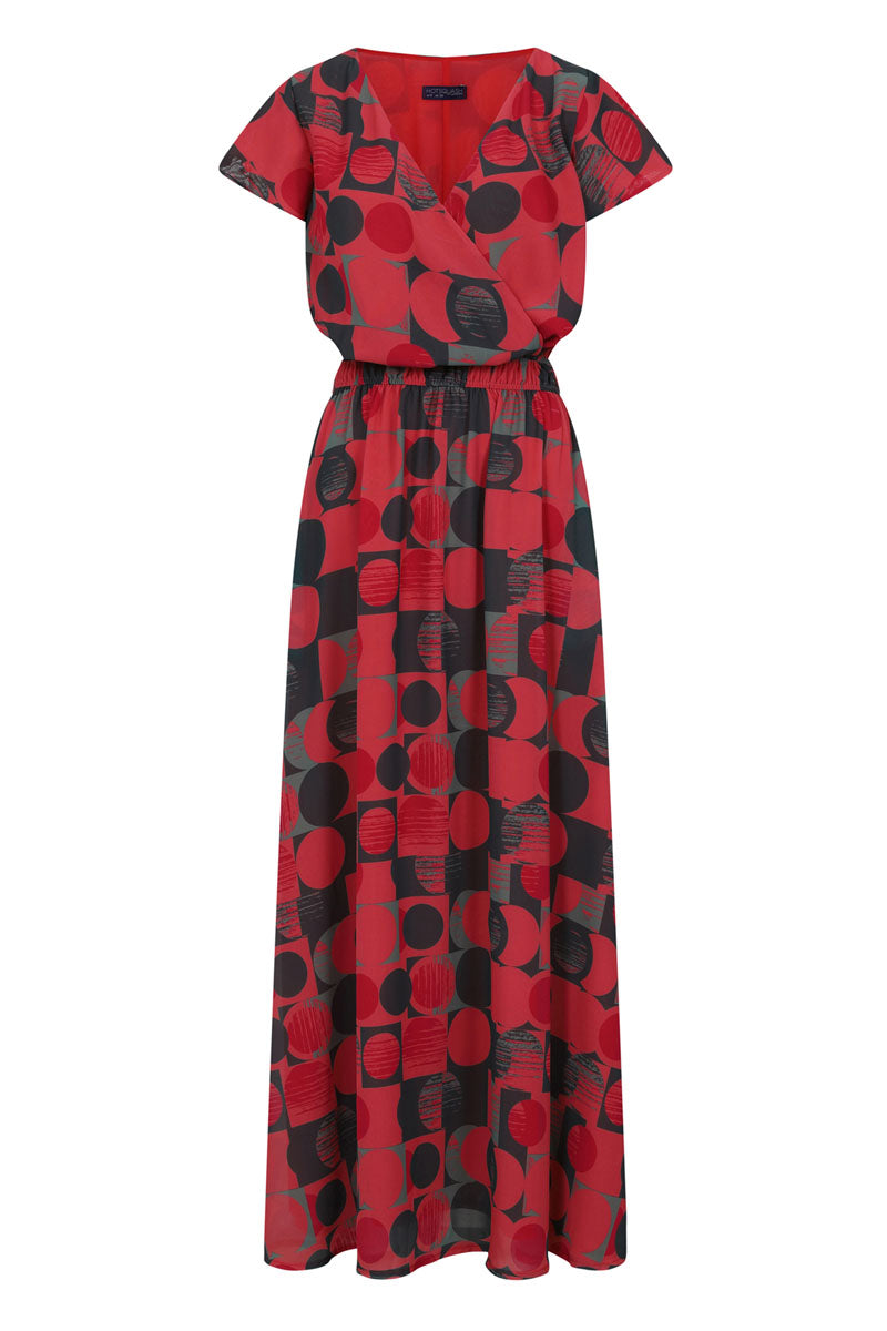 Chiffon Mock-Wrap Maxi Dress