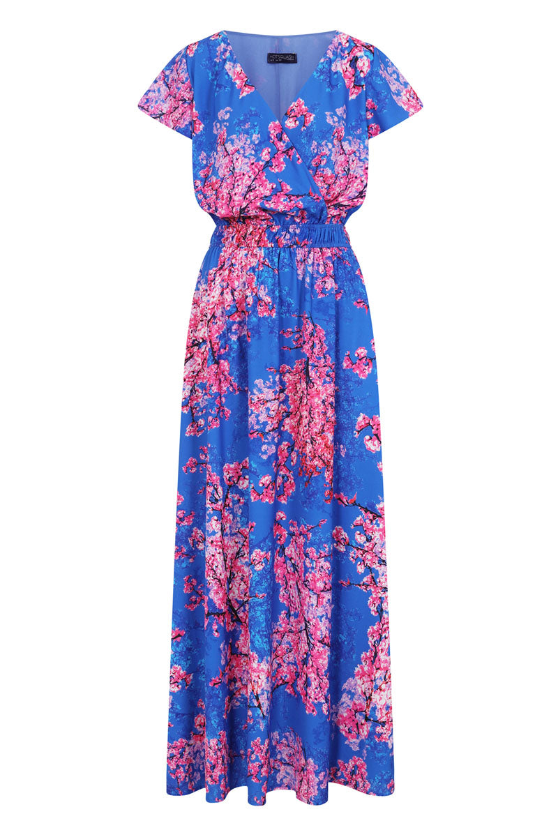 Chiffon Mock-Wrap Maxi Dress
