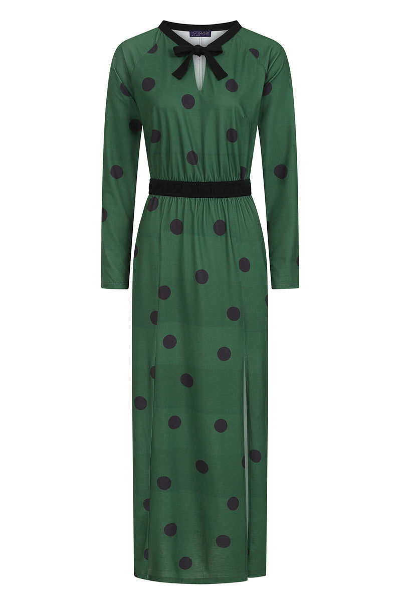 Long Sleeve Maxi Dress with Neck Tie
