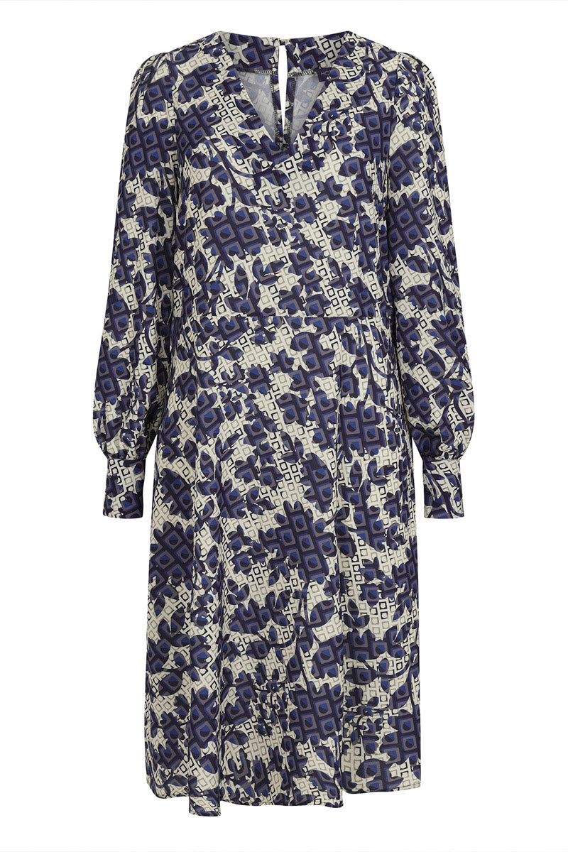 Chiffon Loose Dress with V Neck