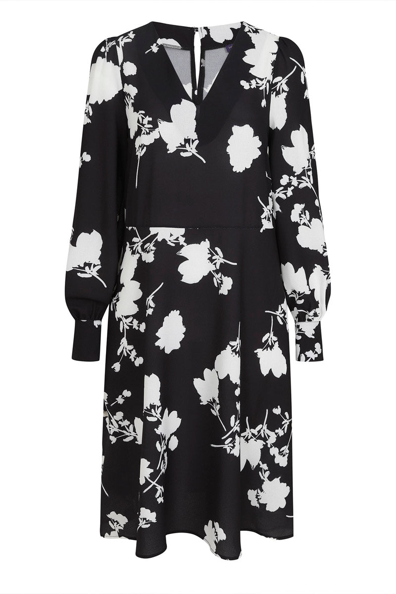 Chiffon Loose Dress with V Neck