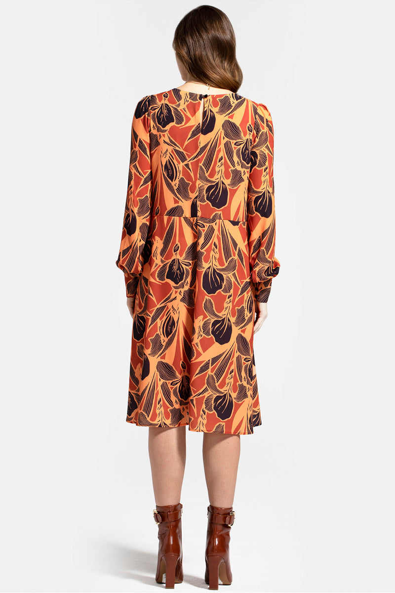Chiffon Loose Dress with V Neck