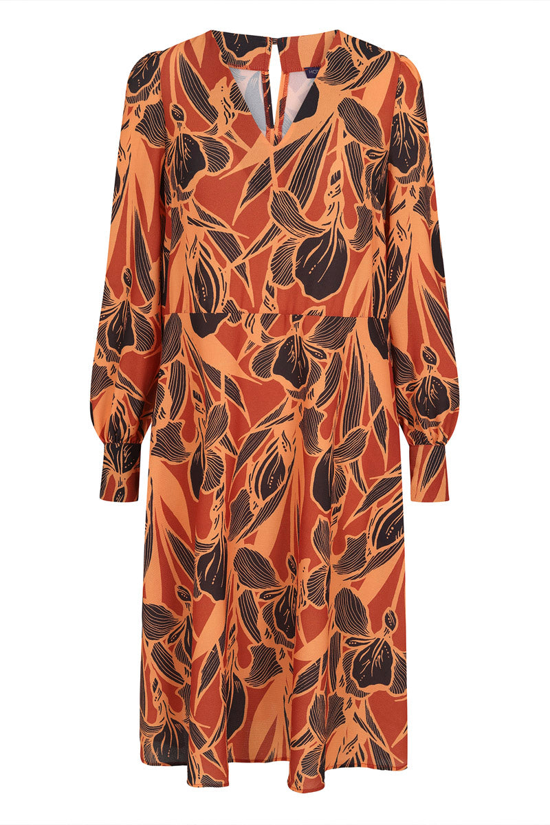 Chiffon Loose Dress with V Neck