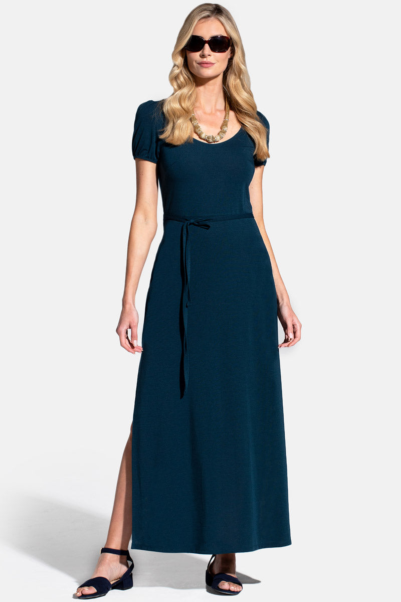 Scoop Neck Maxi T-Shirt Dress with Split
