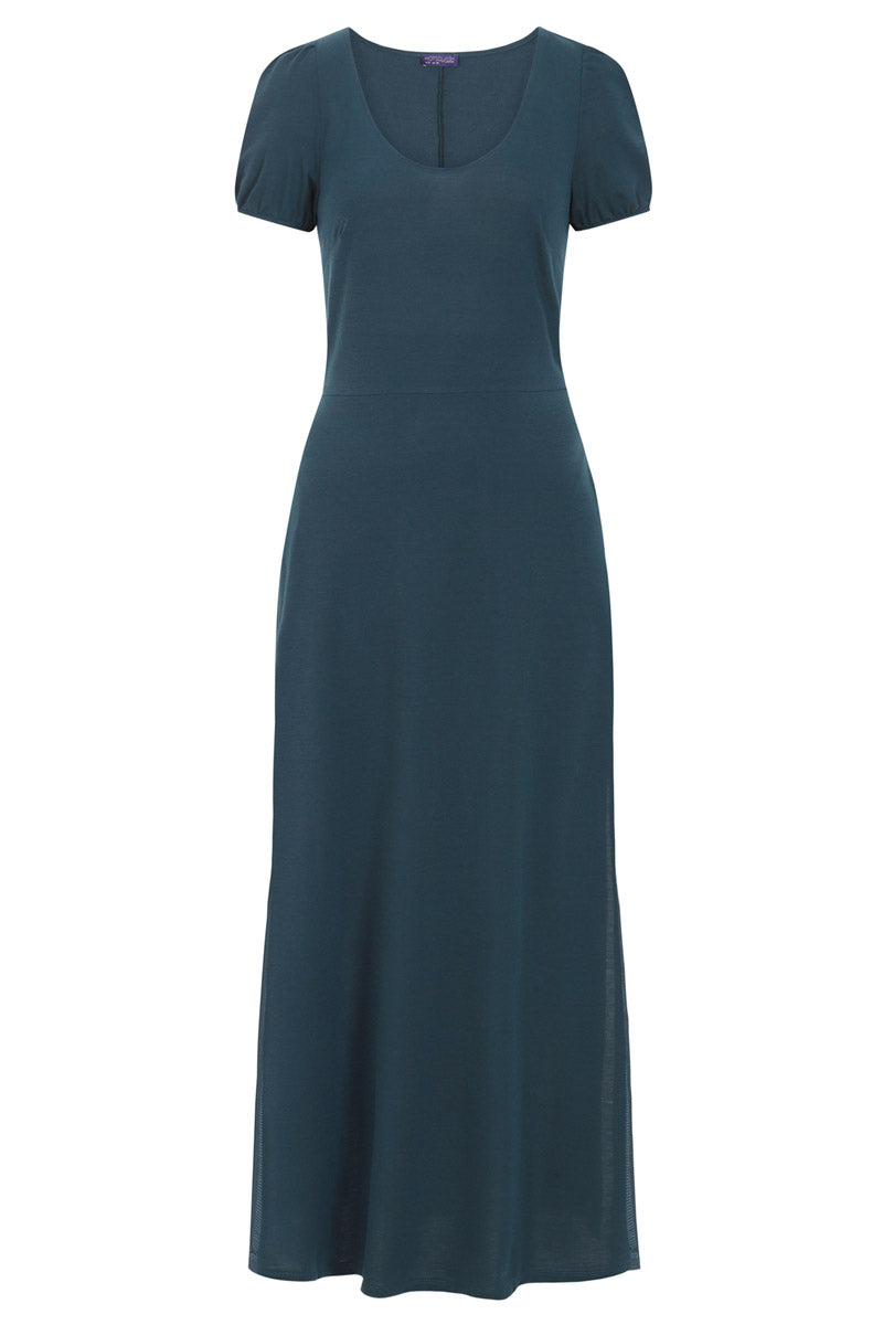 Scoop Neck Maxi T-Shirt Dress with Split