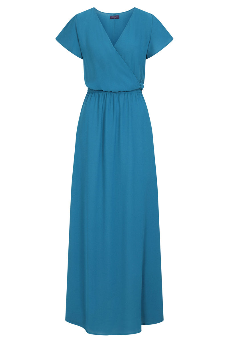 Chiffon Wrap-Top Maxi Dress