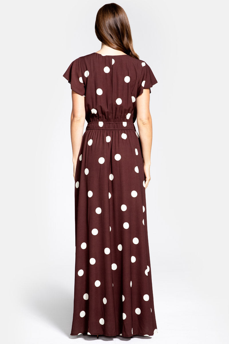 Mock Wrap Chiffon Maxi Dress