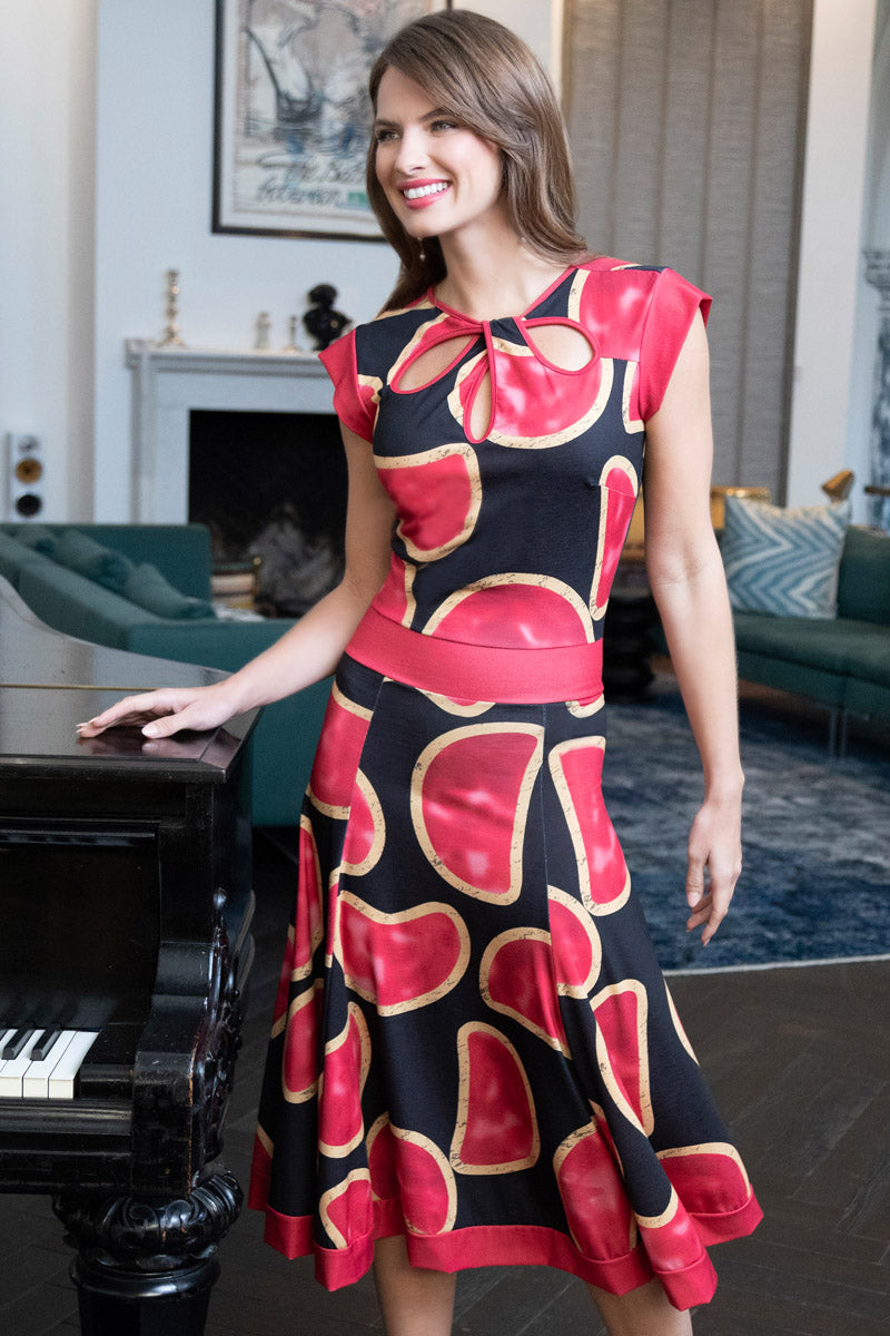 Keyhole Detail Fit 'n' Flare Dress
