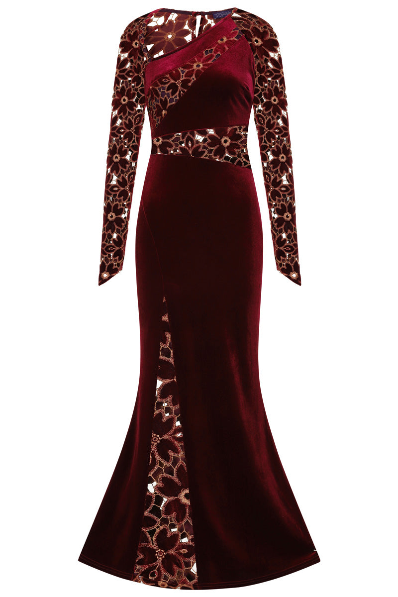 Velvet Embroidered Gown