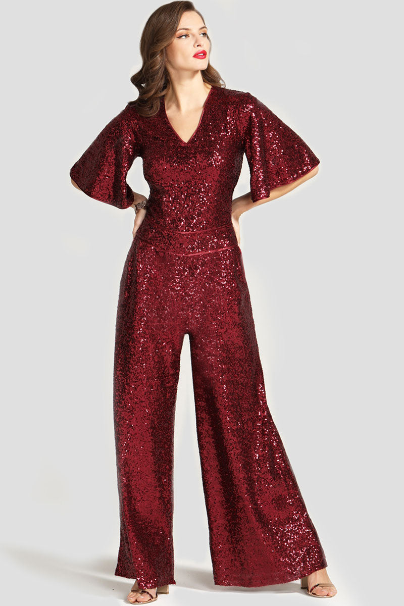 Sequin Batwing Jumpsuit