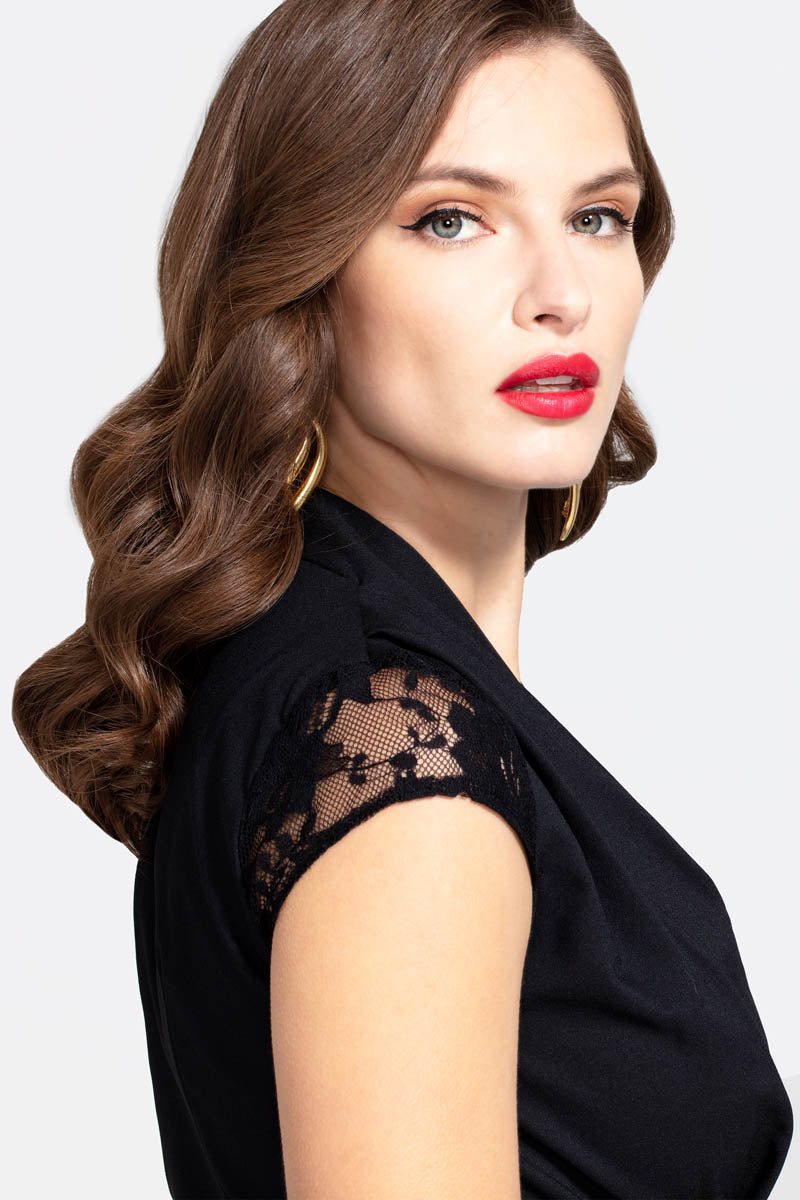 Crepe Jumpsuit with Lace Detail