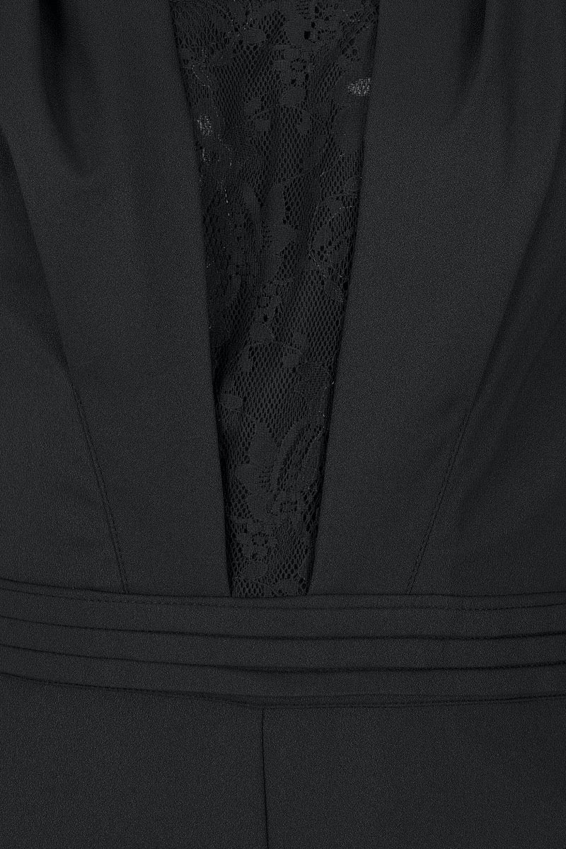 Crepe Jumpsuit with Lace Detail