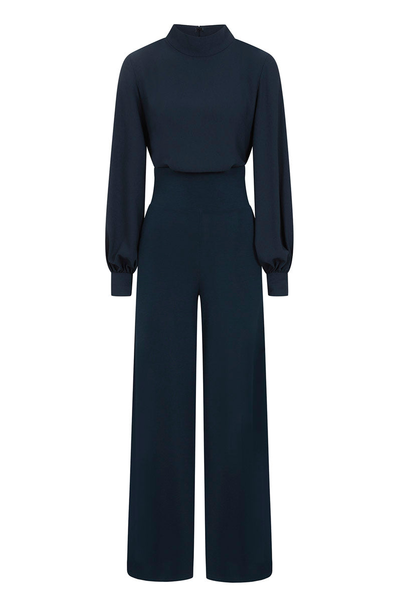 Wide Leg Jumpsuit with Blouson Sleeve