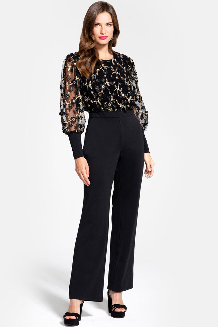 Ponte Jumpsuit with Blouson Sleeves