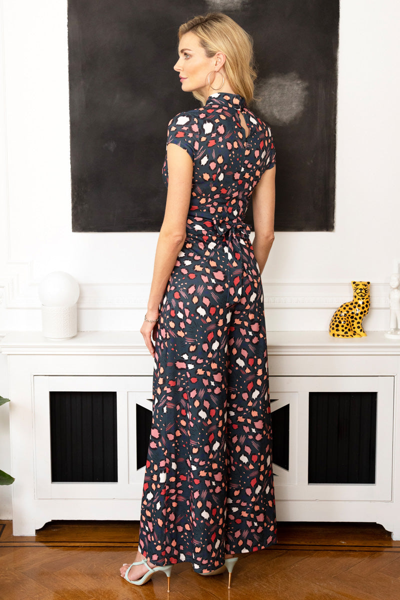 Wide Leg Jumpsuit with Cap Sleeves