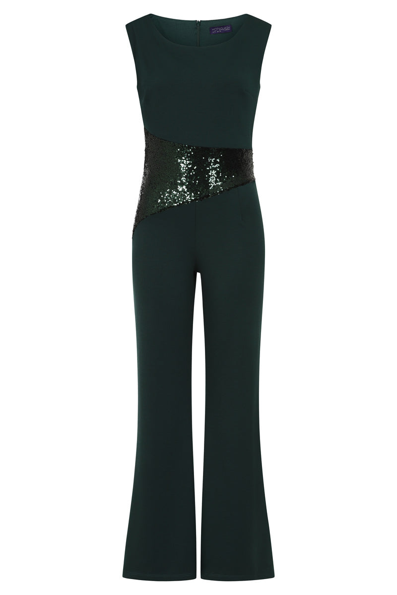 Sequin-Waist Jumpsuit