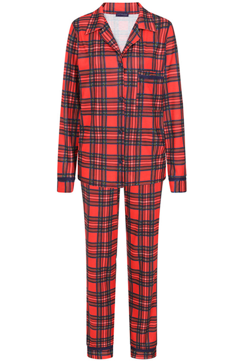 Red Tartan Jersey Womens Pyjama Set