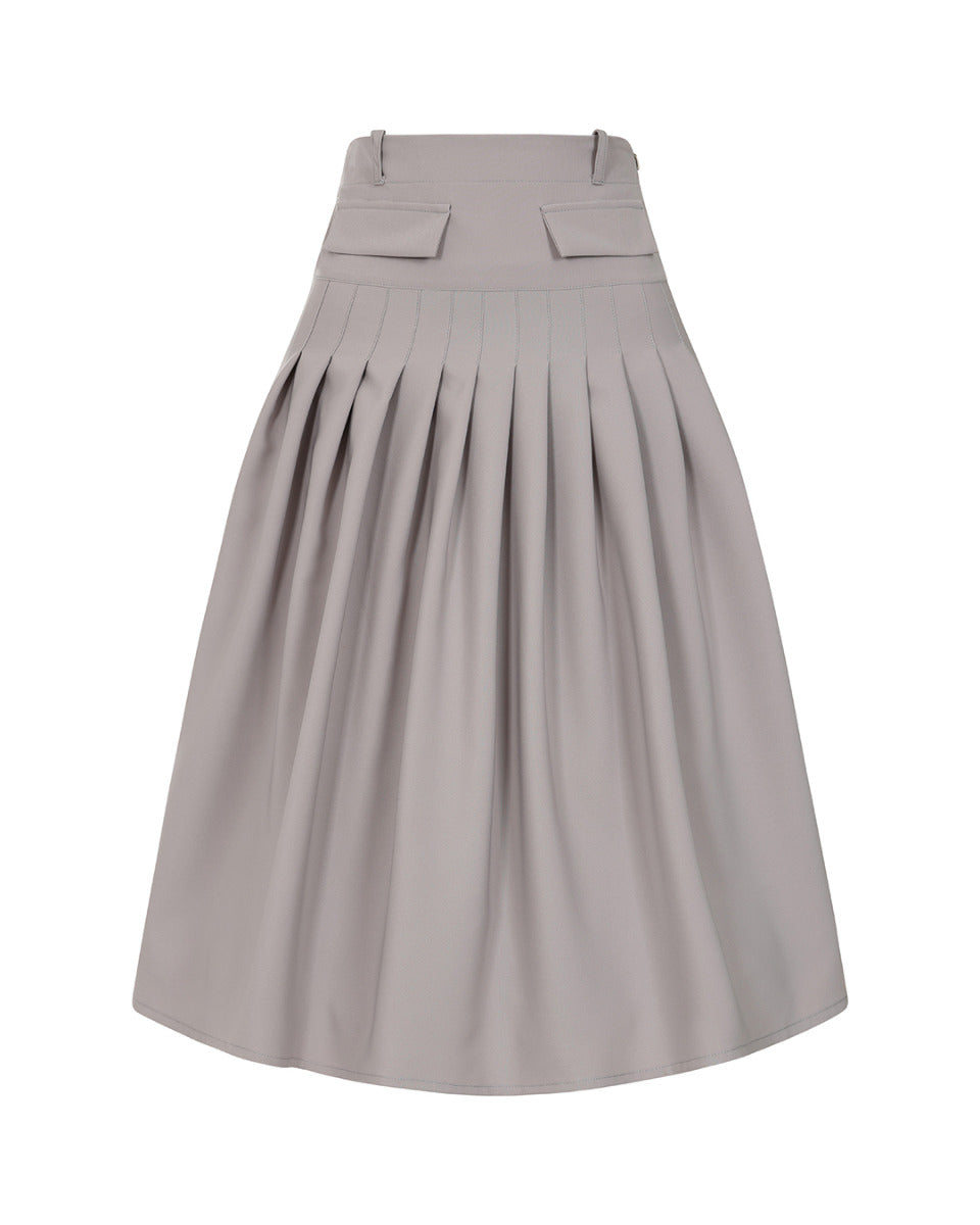Pleated Utility Style Skirt