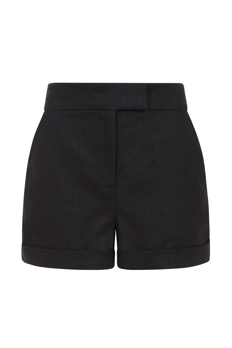 Linen Tailored Shorts with Pocket