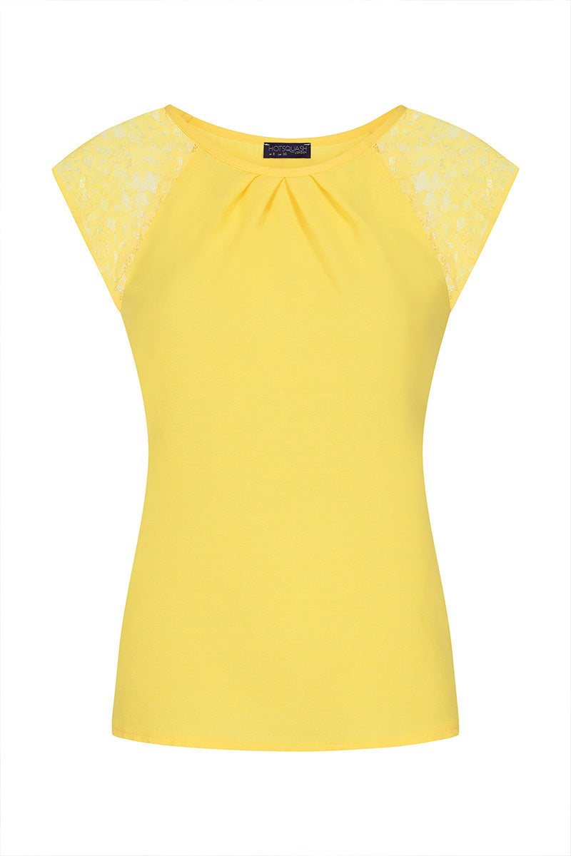 Lace Sleeved Crepe Top