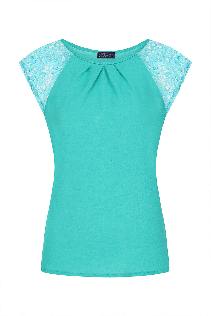 Lace Sleeved Crepe Top