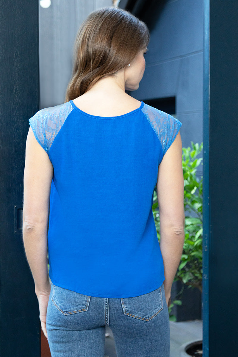 Lace Sleeved Crepe Top
