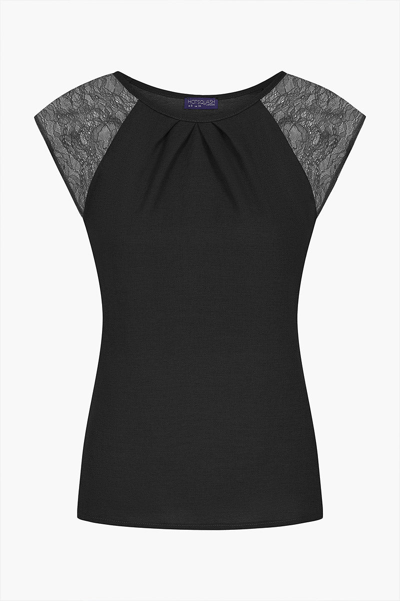 Lace Sleeved Crepe Top