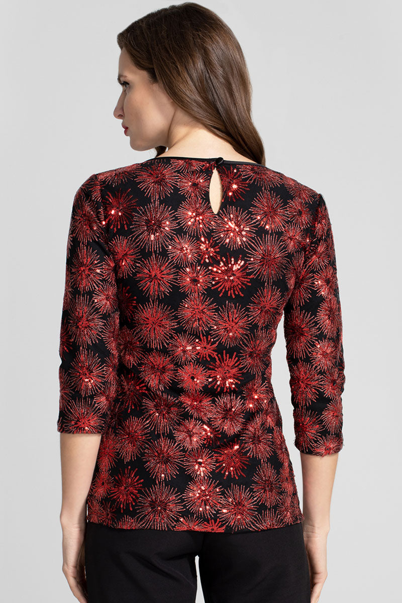 V Neck Sequin Party Top
