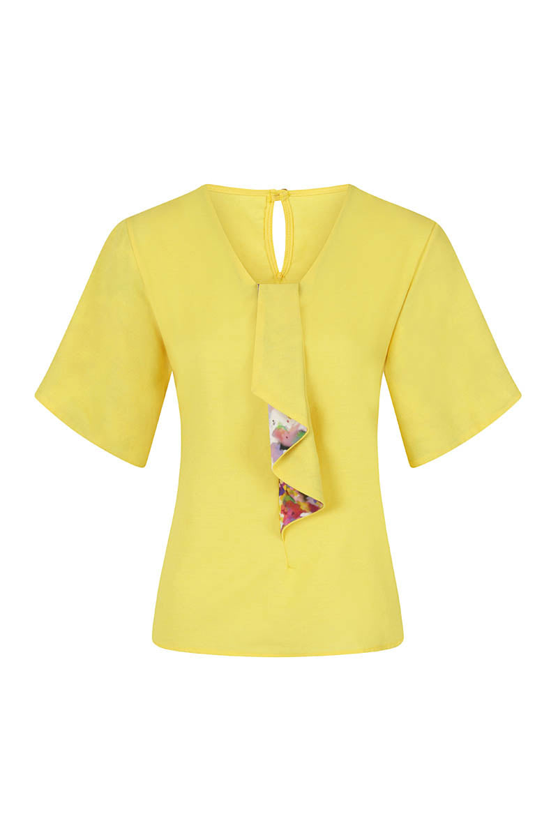 River-Tie Bat-Sleeved Top