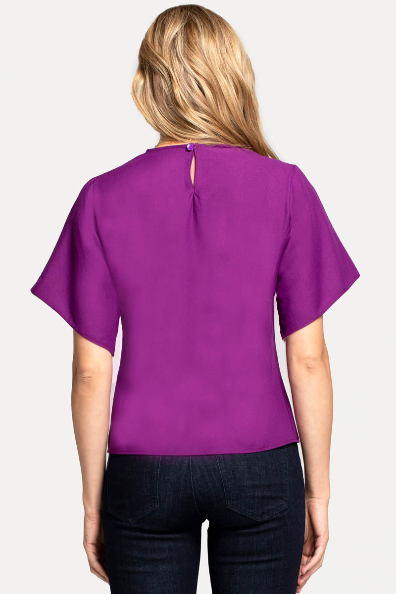 River-Tie Bat-Sleeved Top