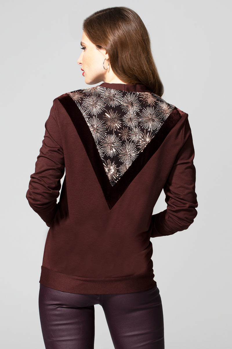 Sweater Top with Velvet