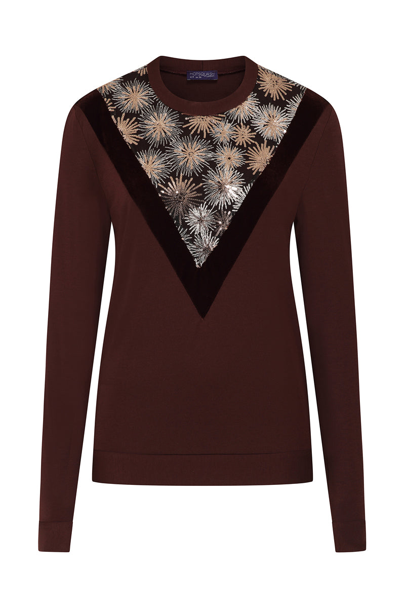 Sweater Top with Velvet