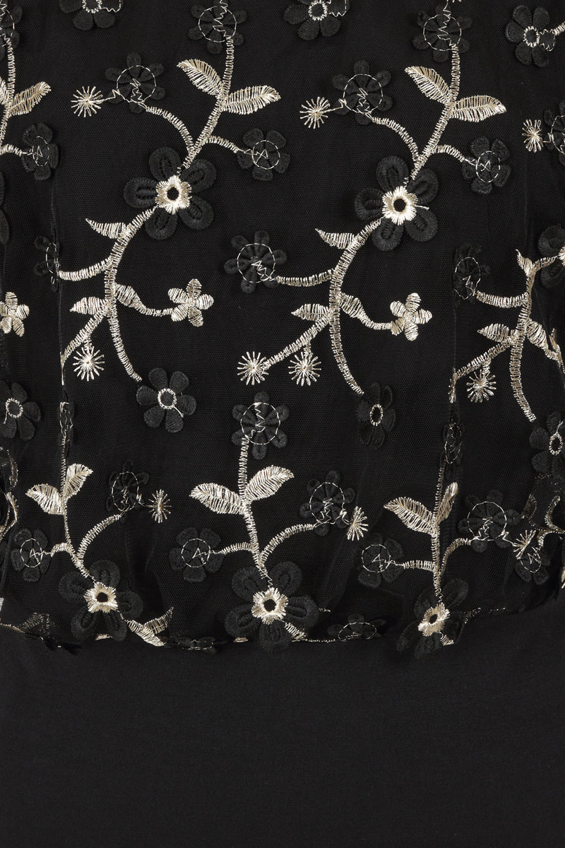 Blouson Sleeved Embroidered Top