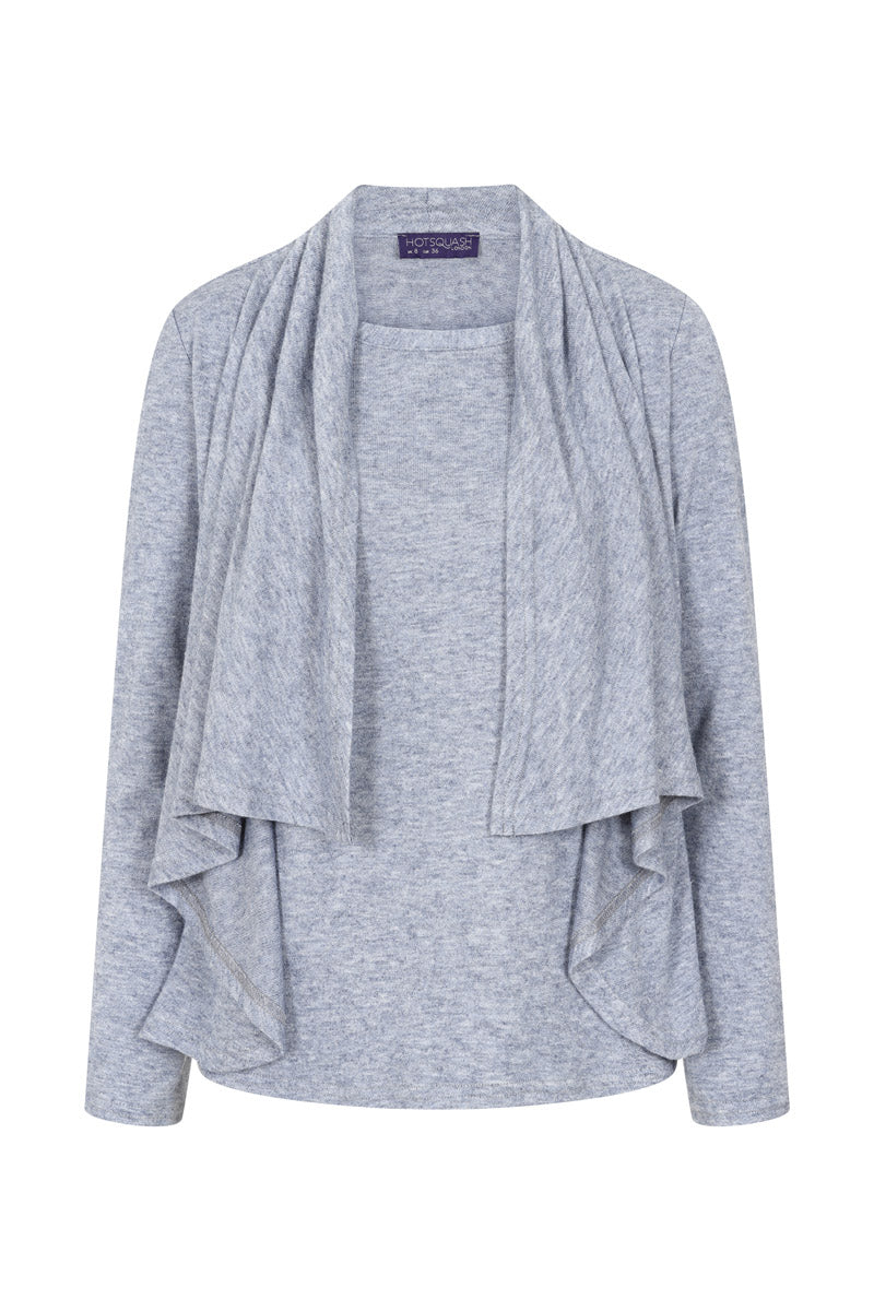 Knitted Top with Cardigan Draping