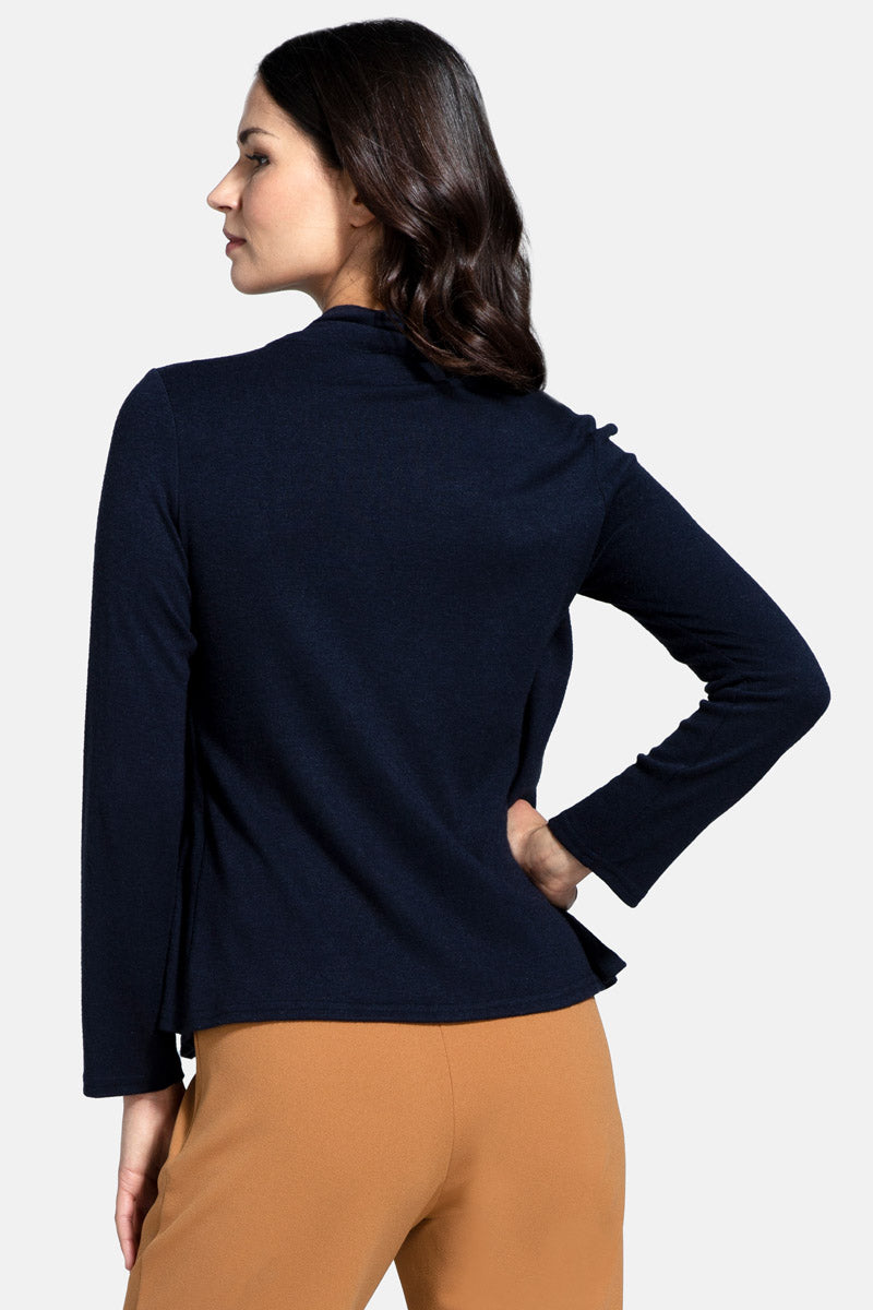 Knitted Top with Cardigan Draping