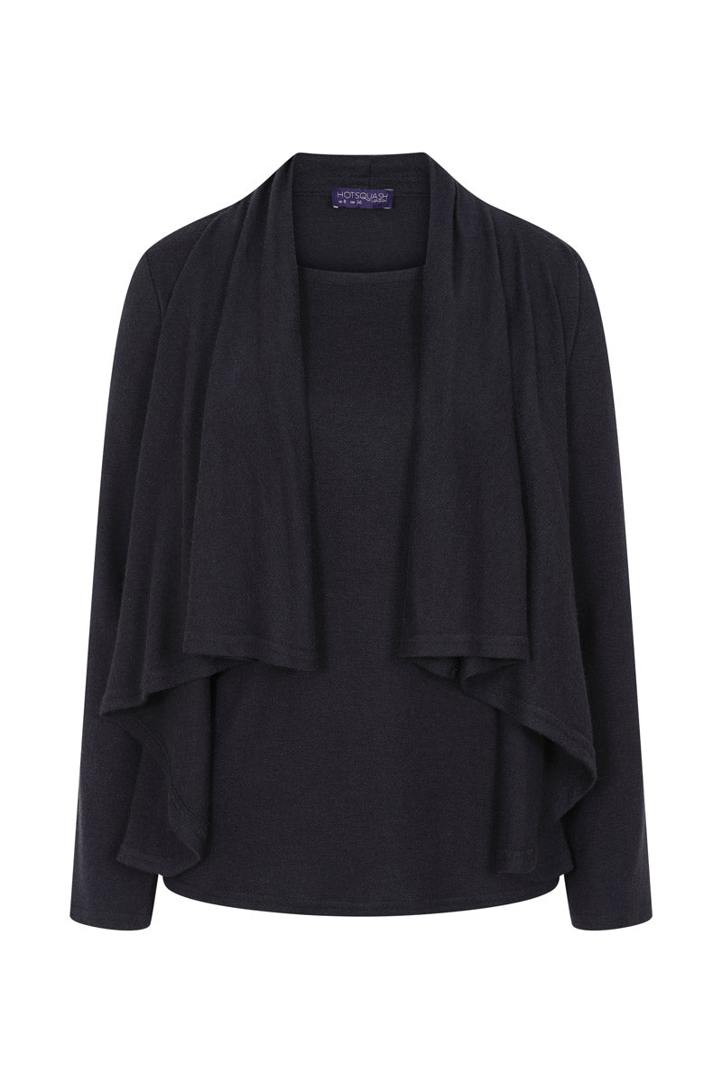 Knitted Top with Cardigan Draping