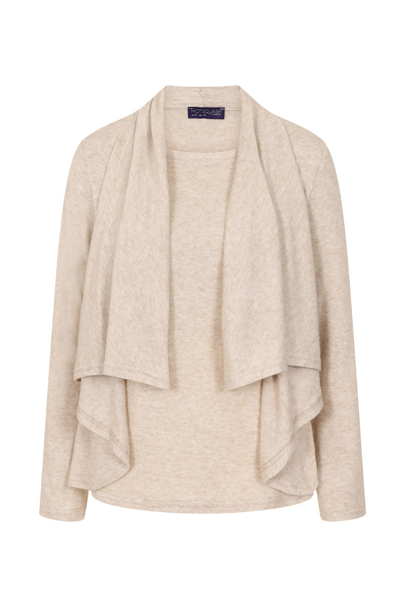 Knitted Top with Cardigan Draping