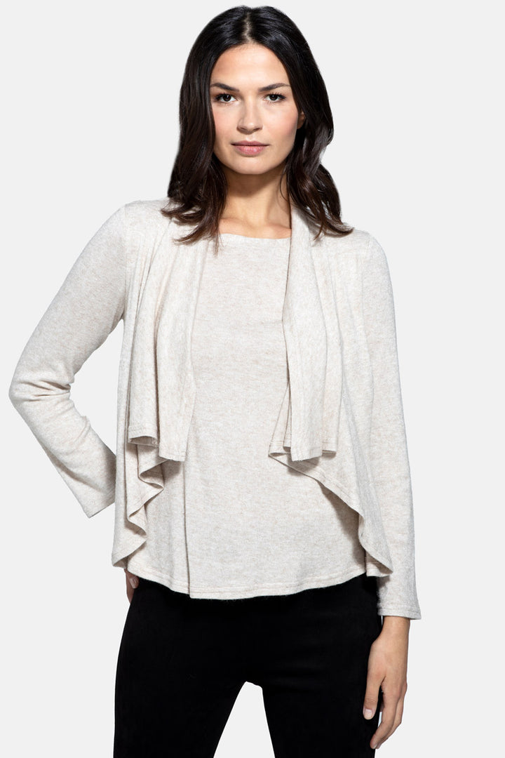 Knitted Top with Cardigan Draping