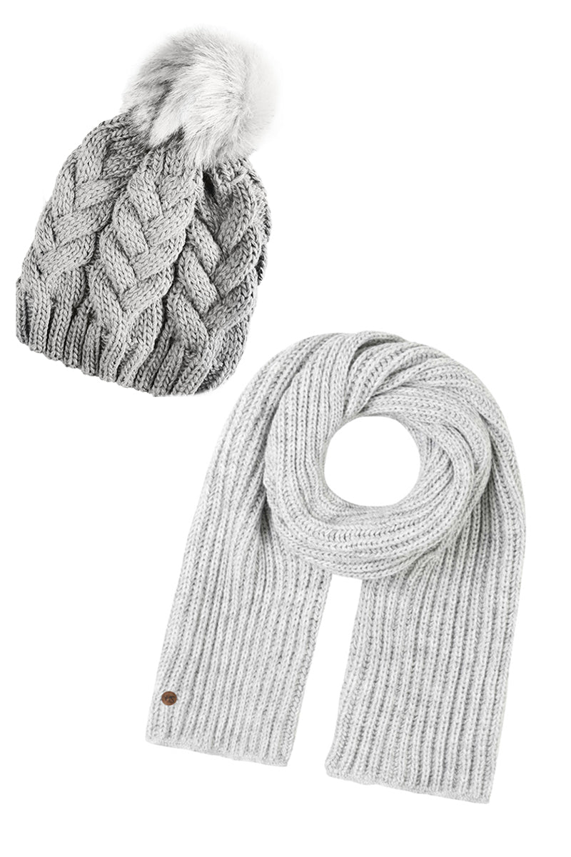 Womens Winter Beanie Hat and Scarf Set