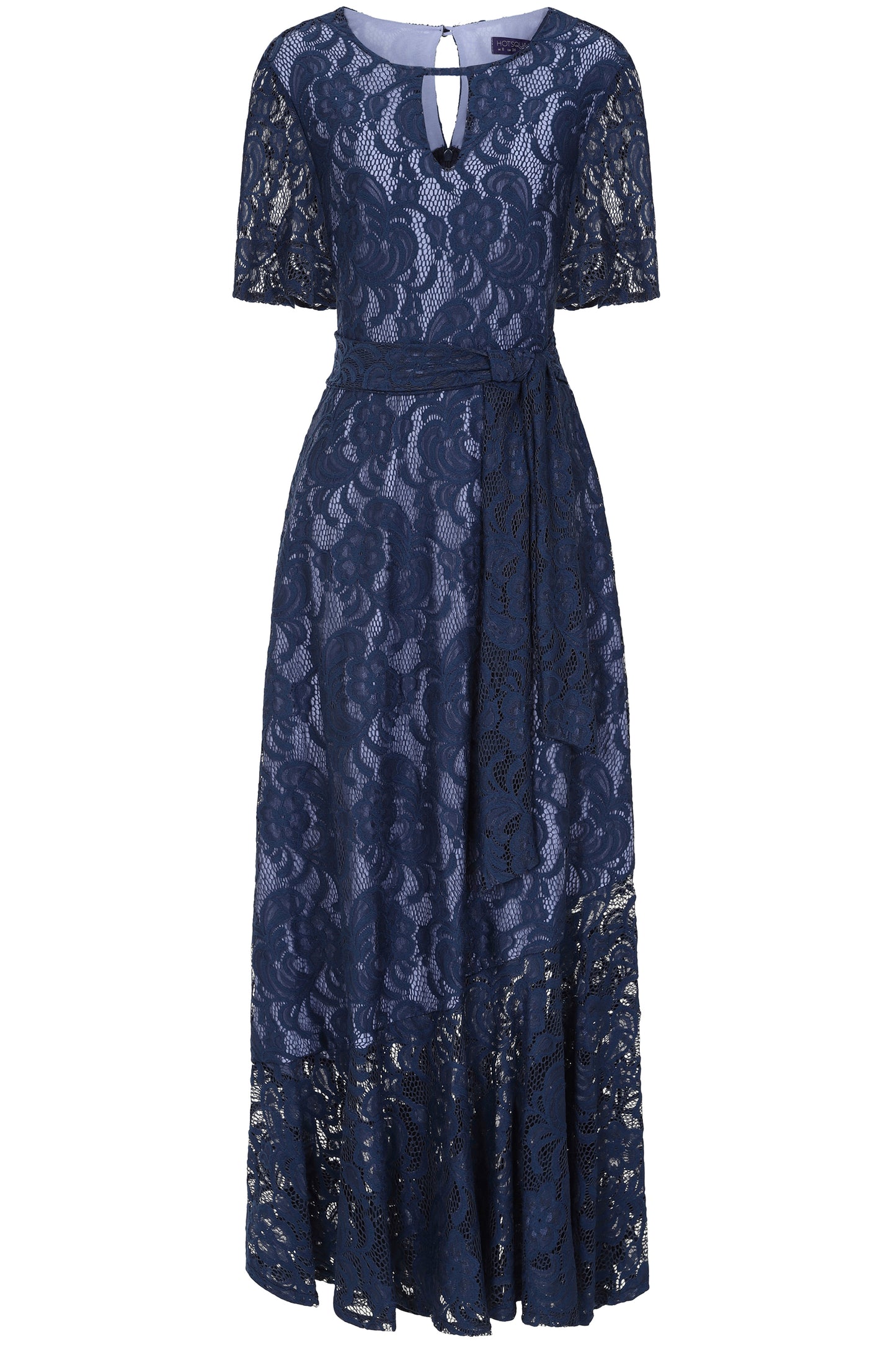 Asymmetric Lace Keyhole Dress