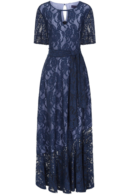 Asymmetric Lace Keyhole Dress